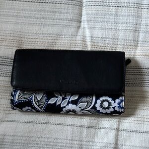 Vera Bradley Black and Blue Floral Clutch
